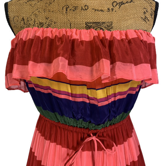 FARM RIO Mixed Stripes Strapless Maxi Dress - NWT - Picture 3 of 16